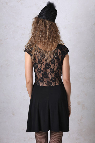 Black Lace Back Dress