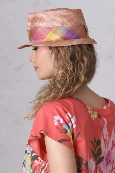Fedora with Pink Plaid Band