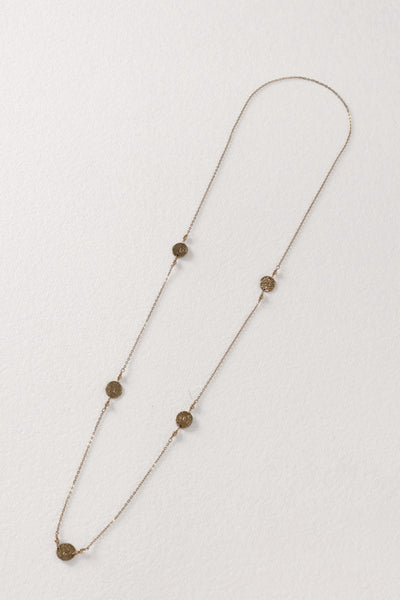 5 Coin Brass Necklace