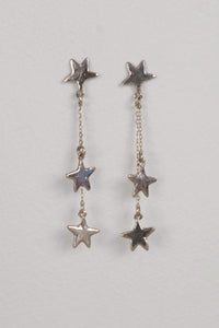 3 Star Sterling Silver Earring